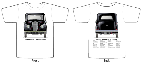 Morris 8 Series E 2dr Saloon 1939-48 T-shirt Front & Back